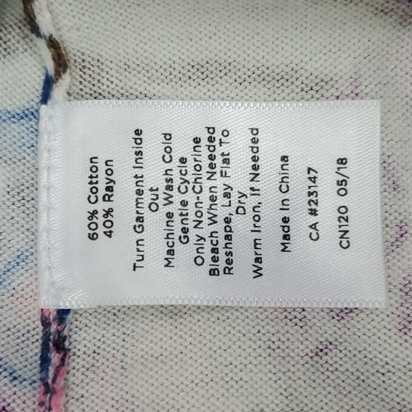 Talbots teapot print multicolor cardigan sweater buttons women size Lp - Picture 6 of 7